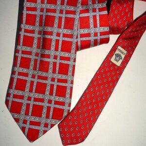 Versace Medusa red silk tie